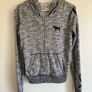 PINK Victoria's Secret Gray Zip-Up Hoodie